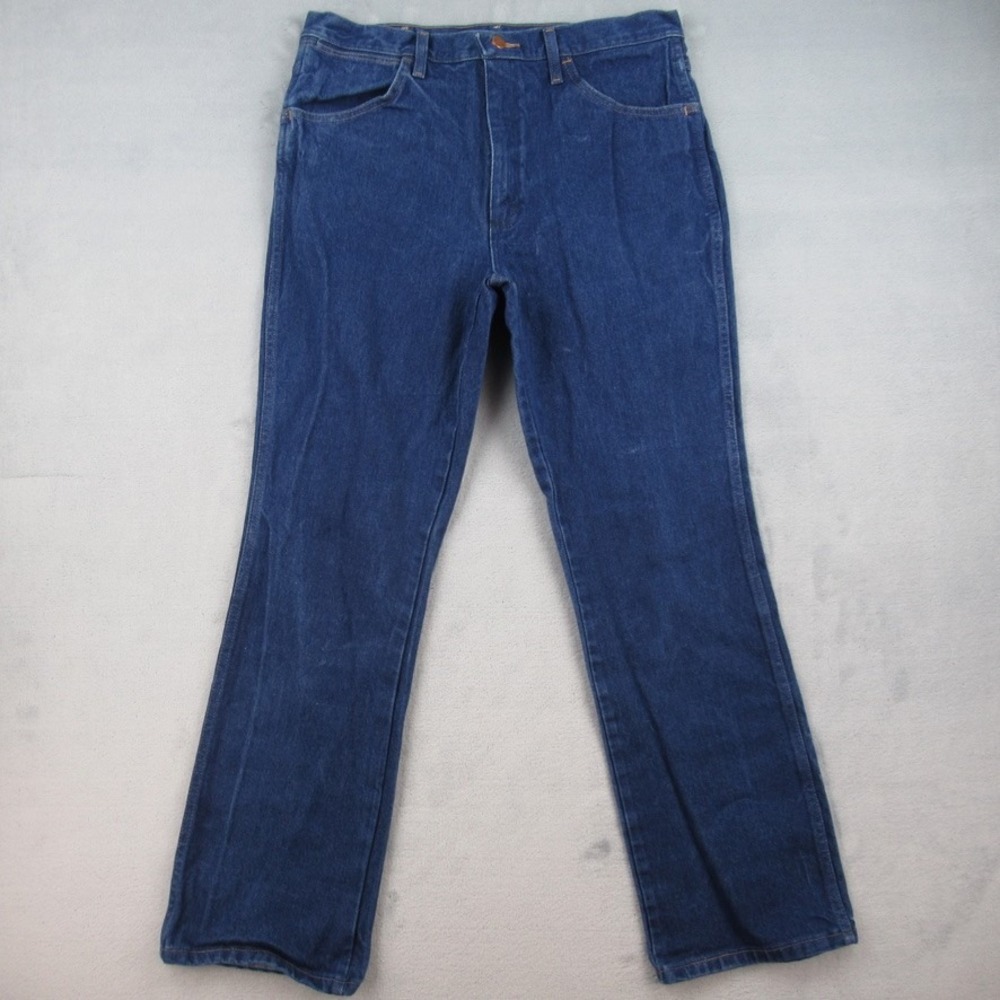 Wrangler 945NAV Cowboy Cut Slim Fit Jeans Mens 36x32 Blue Denim 100% Cotton